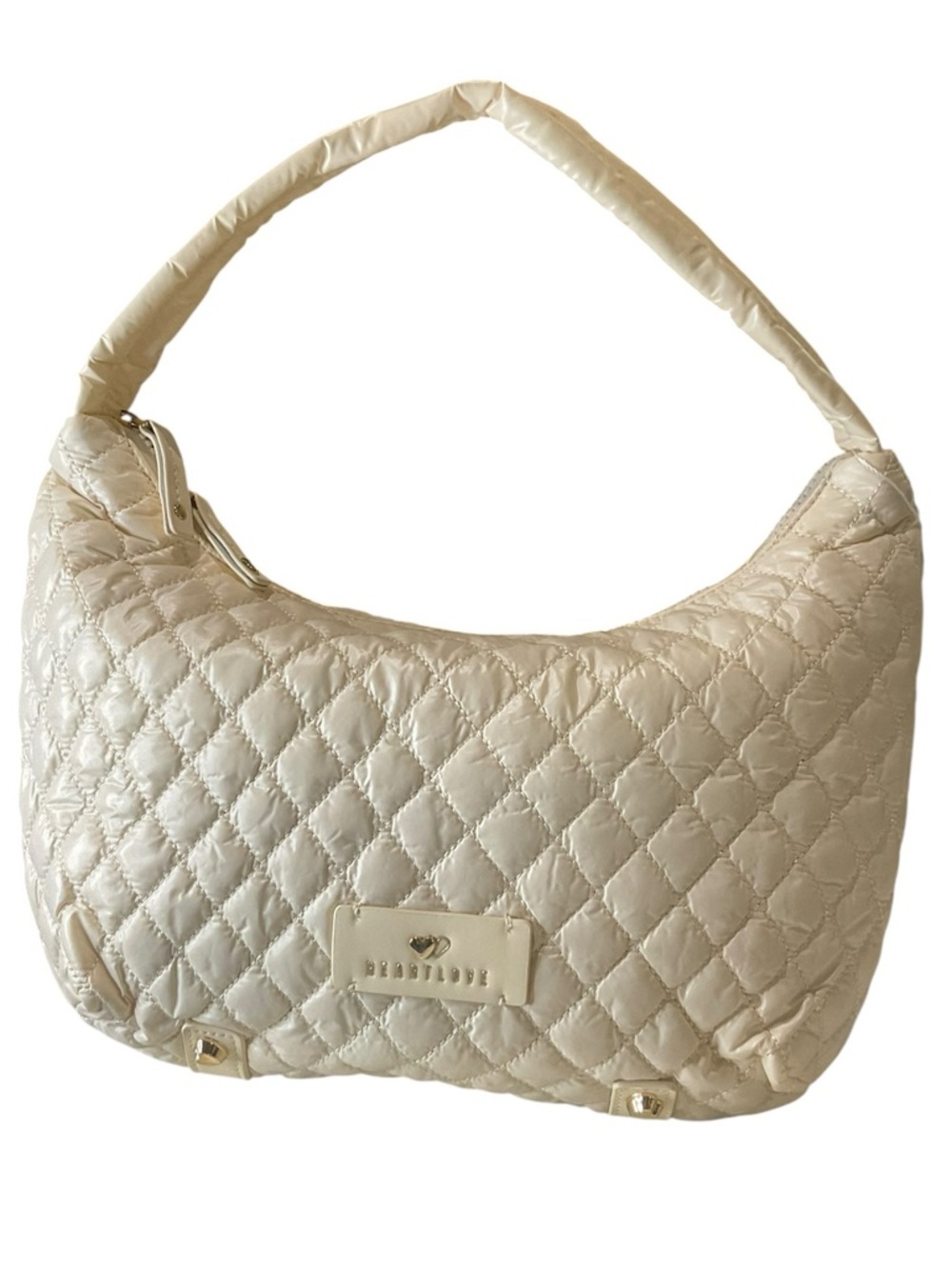 Quilted Cream Shoulder Bag by Heart Love - Everyday Hobo